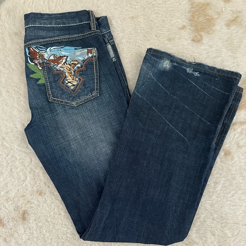 Buffalo David Bitton Jeans Embroidered Eagle Blue Jeans